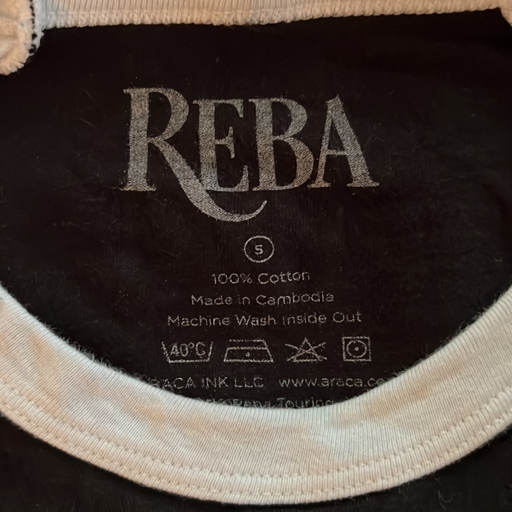 Reba McEntire Black and White Fancy Raglan Tee Size S - Picture 4 of 4